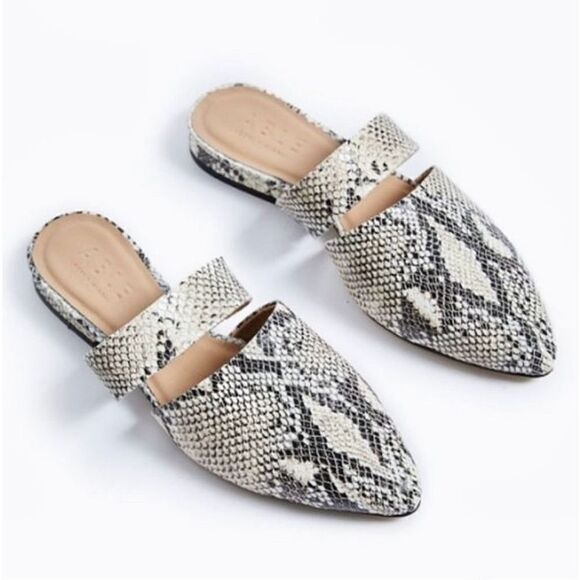 ABLE Joselyene Flats Mules snake print size 10M - Picture 1 of 9